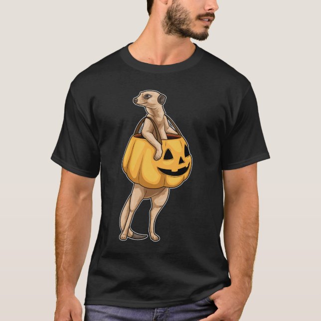 T-shirt Meerkat Halloween Jack-o&#x27;-lantern (Devant)