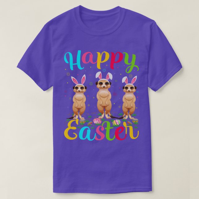 T-shirt Meerkat Lover Drôle OEuf de Pâques Bunny Meerkat H (Design devant)