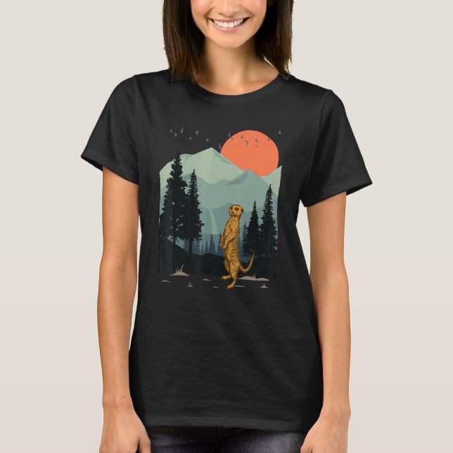 T-shirt Meerkat Mountain Sky Flying Wild Animal Suricata s (Devant)
