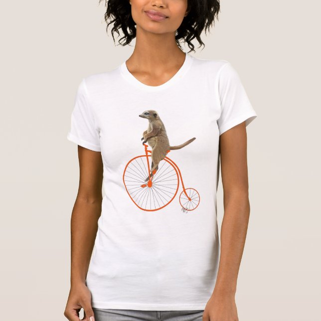 T-shirt Meerkat sur Orange Penny Farthing (Devant)