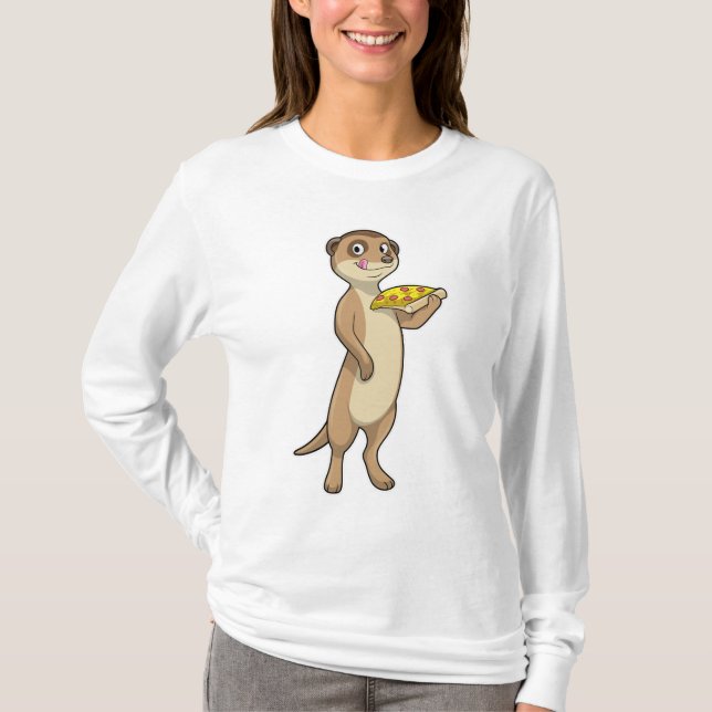 T-shirt Meerkat with pizza (Devant)