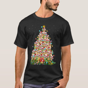 T-shirt Meerkat Xmas Lumières Père Noël Meerkat Arbre de N