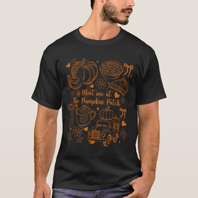 T-shirt Meet Me At The Pumpkin Patch Coquette Bow Truck Fa (Devant)