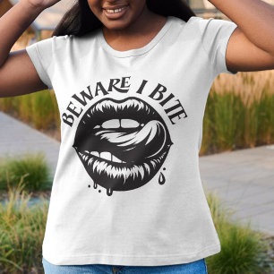 T-shirt Méfiez-vous de la bouchée - Lèvres Vampires Hallow