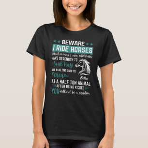 T-shirt Méfiez-vous de la conduite Chevaux Personnalisé No