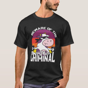 T-shirt Méfiez-vous de la vache criminelle sMOOth pour les