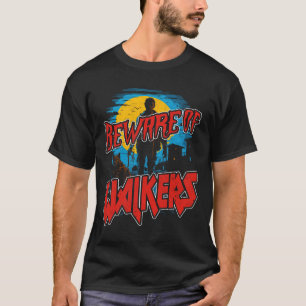 T-shirt Méfiez-Vous Des Marcheurs Scary Zombie Chien Walke