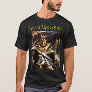 T-shirt Mega King USA Flag Fier Ultra Maga Trump