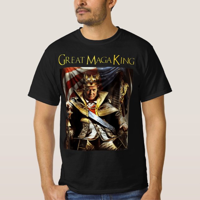 T-shirt Mega King USA Flag Fier Ultra Maga Trump (Devant)