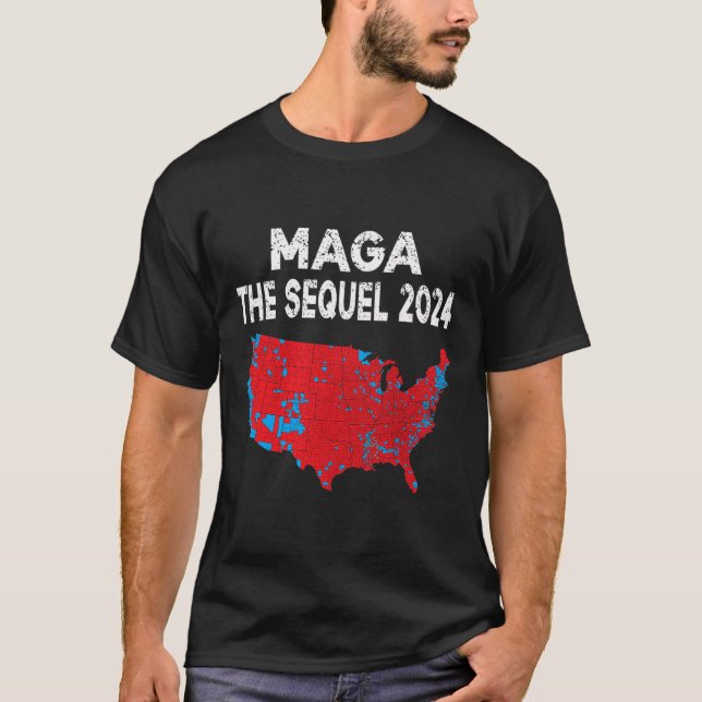 T-shirt Mega La Sequel Président Trump 2024 Carte électora (Devant)