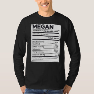 T-shirt Megan Nutrition Information Problème Résoudre Dur 