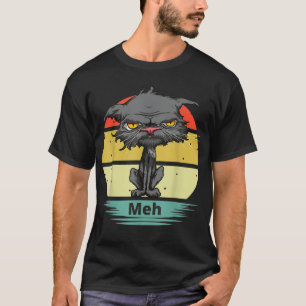 T-shirt Meh Chat Funny Bored Chat Avec Amoureux des chats