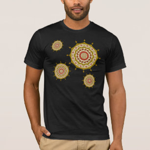 T-shirt Mehndi Imaginaire Gold, Chemise noire pour hommes