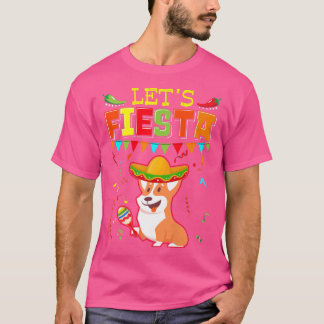 T-shirt Meican Cinco De Mayo Fiesta Fêtons Corgi