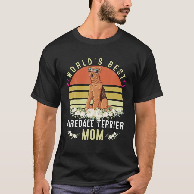 T-shirt Meilleur Airedale Terrier Maman Chien Mama Funny (Devant)