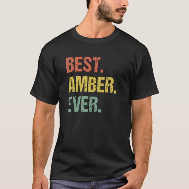 T-shirt Meilleur Amber Jamais Rétro Nom Humour Surnom (Devant)
