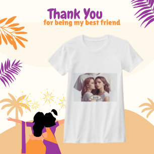 T-shirt Meilleur Ami Cadre photo personnalisé Couleur blan