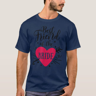 T-shirt Meilleur Ami De La Mariée Arrow Heart Pour Bachelo