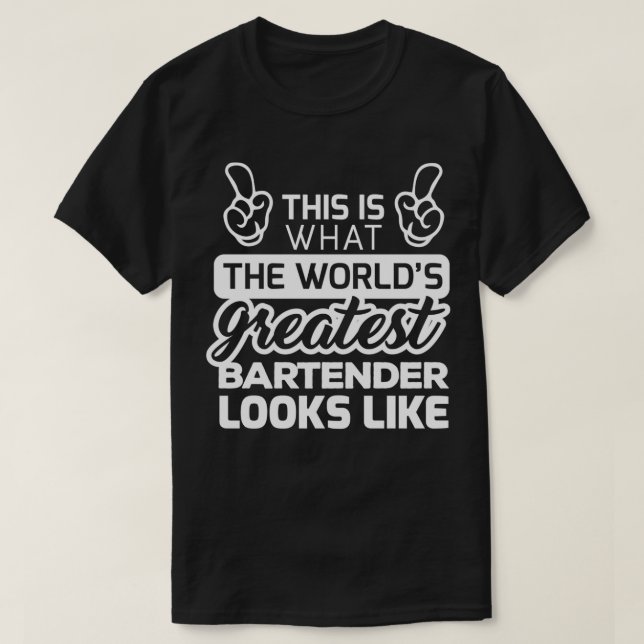 T-shirt Meilleur barman du monde x27s (Design devant)