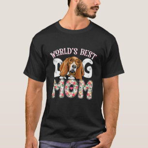 T-shirt Meilleur Basset Hound Dog Maman Leopard Funny Mo