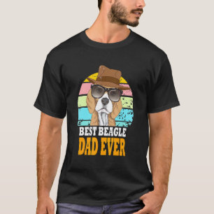 T-shirt Meilleur Beagle Papa Jamais Chiens Retro Lunettes 