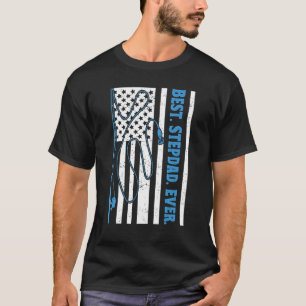 T-shirt Meilleur Beau-Papa De Tous Les Temps Pêche Drapeau