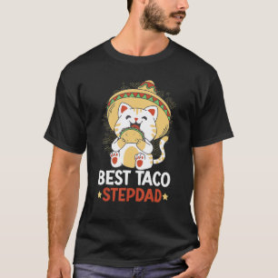 T-shirt Meilleur beau-père taco avec un chat pour la fête 