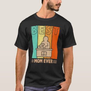 T-shirt Meilleur bibliothécaire Maman jamais Retro Graphic