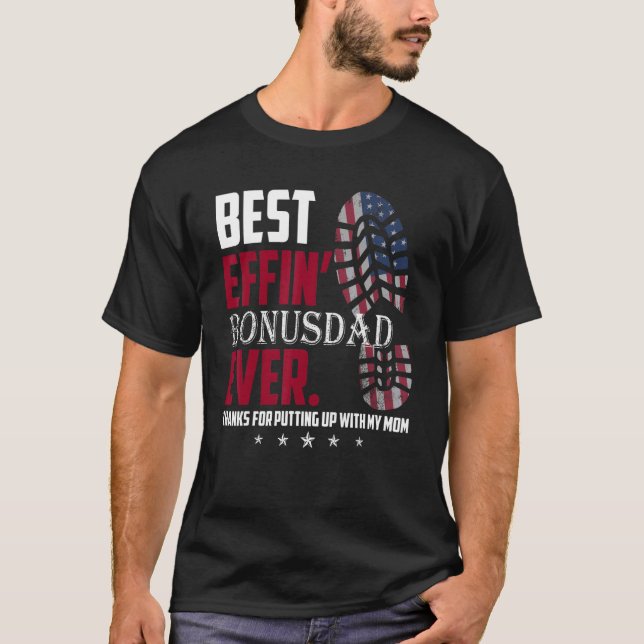 T-shirt Meilleur Bonus Efin Papa Merci D'Avoir Mis Avec M (Devant)