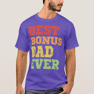 T-shirt Meilleur Bonus Papa Ever Stepdad Retro Vintage Dét