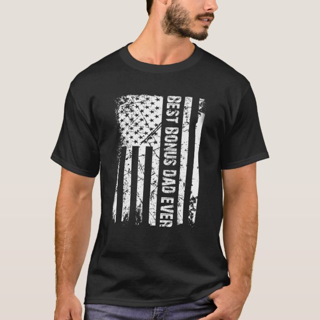 T-shirt Meilleur Bonus Papa Jamais Da Père du drapeau amér (Devant)
