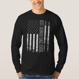 T-shirt Meilleur Bonus Papa Jamais Usa Drapeau Pour Stepda