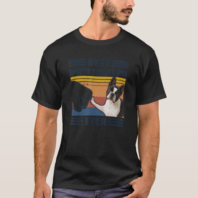 T-shirt Meilleur Boston Terrier Chien Maman Jour Bump Fit  (Devant)