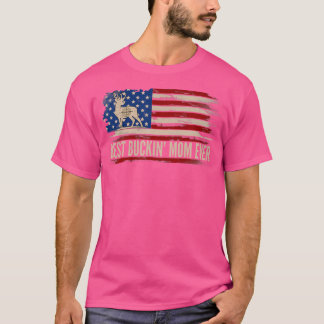 T-shirt Meilleur Buckin Maman Jamais Américaine Drapeau De