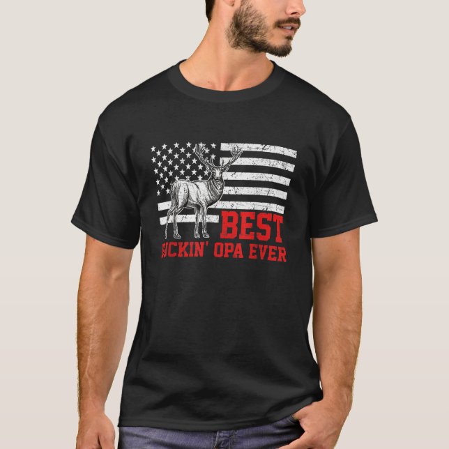 T-shirt Meilleur Buckin Opa Jamais Deer Chasse Père Fête G (Devant)