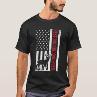 T-shirt Meilleur Buckin Papa Jamais Drapeau Américain Chas