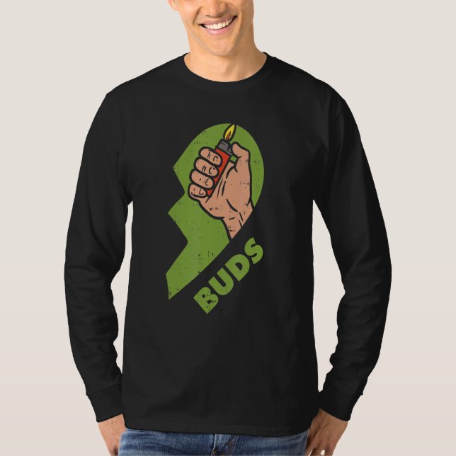 T-shirt Meilleur Buds Matching Couple Plus Léger Stoner Fr (Devant)