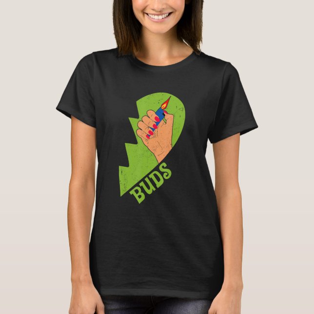 T-shirt Meilleur Buds Weed Valentine's Day Couple Lighter  (Devant)
