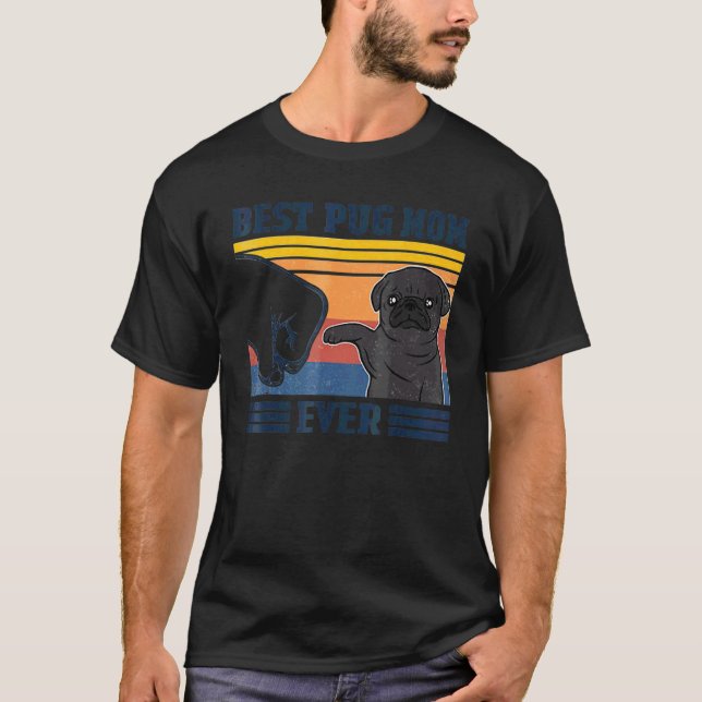 T-shirt Meilleur Carlin Maman toujours Chien Maman Mères (Devant)