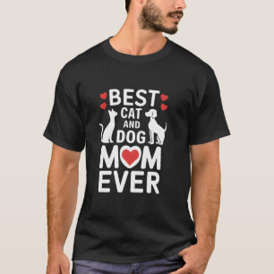 T-shirt Meilleur chat et chien maman Jour Pet Mama Lover M