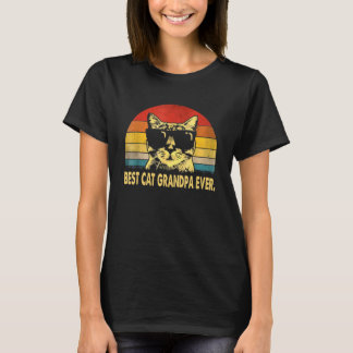 T-shirt Meilleur chat Grand-père Jamais Fête des pères Vin