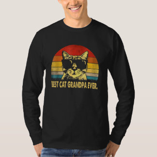 T-shirt Meilleur chat Grand-père Jamais Fête des pères Vin