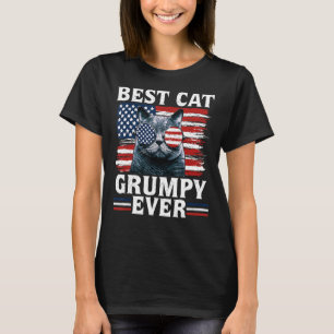 T-shirt Meilleur Chat Grumpy Ever Drapeau Américain Patrio