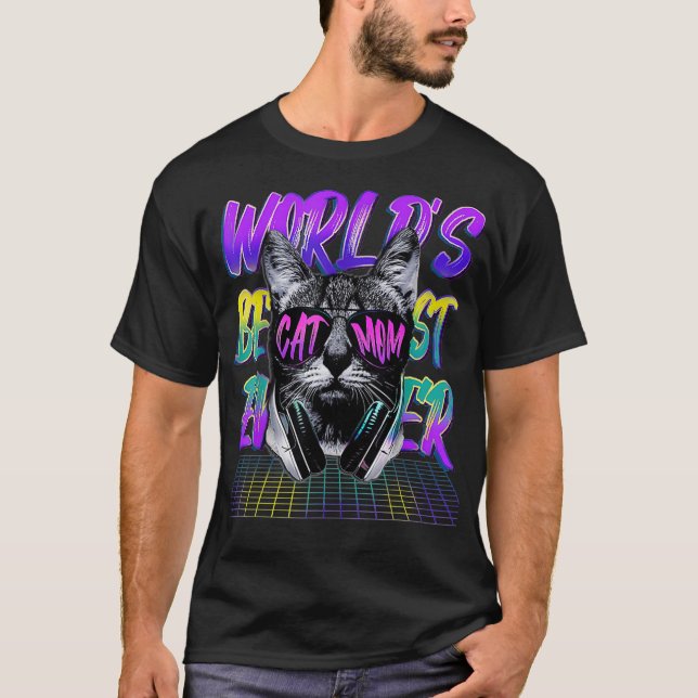 T-shirt Meilleur Chat Maman jamais Cool de musique électro (Devant)