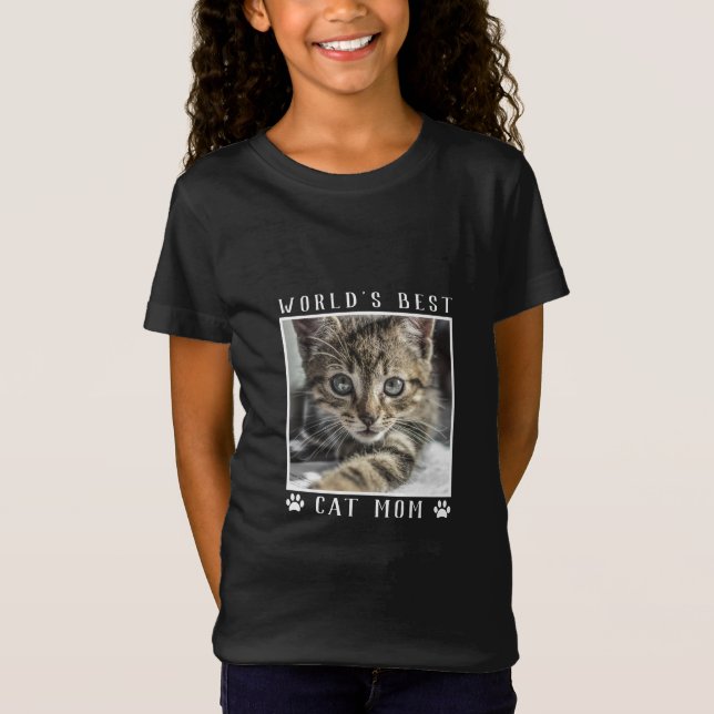 T-Shirt Meilleur Chat Maman Pet Photo Empreintes de pattes (Devant)