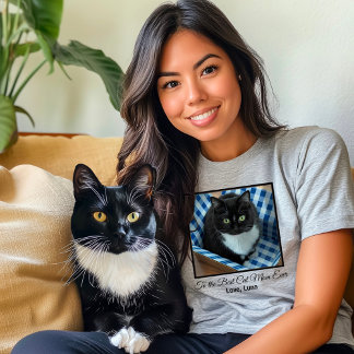 T-shirt Meilleur chat Maman toujours Photo personnalisée e