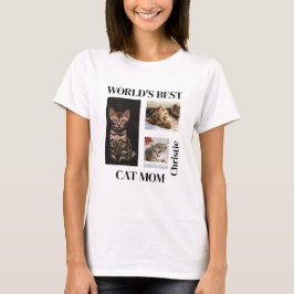 T-shirt Meilleur Chat Mondial Maman Nom personnalisé Cadea