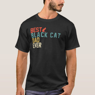 T-shirt Meilleur CHAT NOIR Papa Jamais Rétro Vintage
