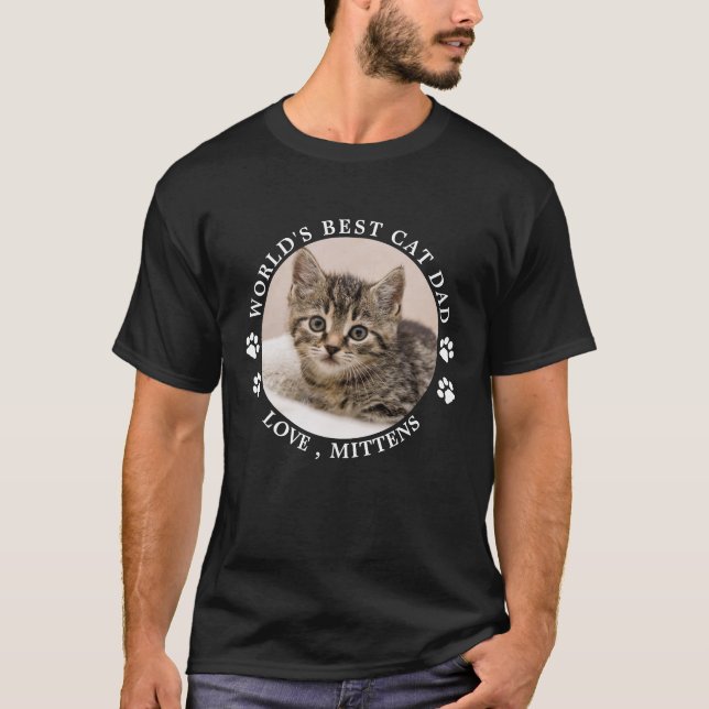 T-shirt Meilleur Chat Papa Empreintes de pattes Personnali (Devant)