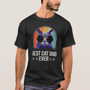T-shirt Meilleur Chat Papa Ever 80s 90S Style Chat Retro C